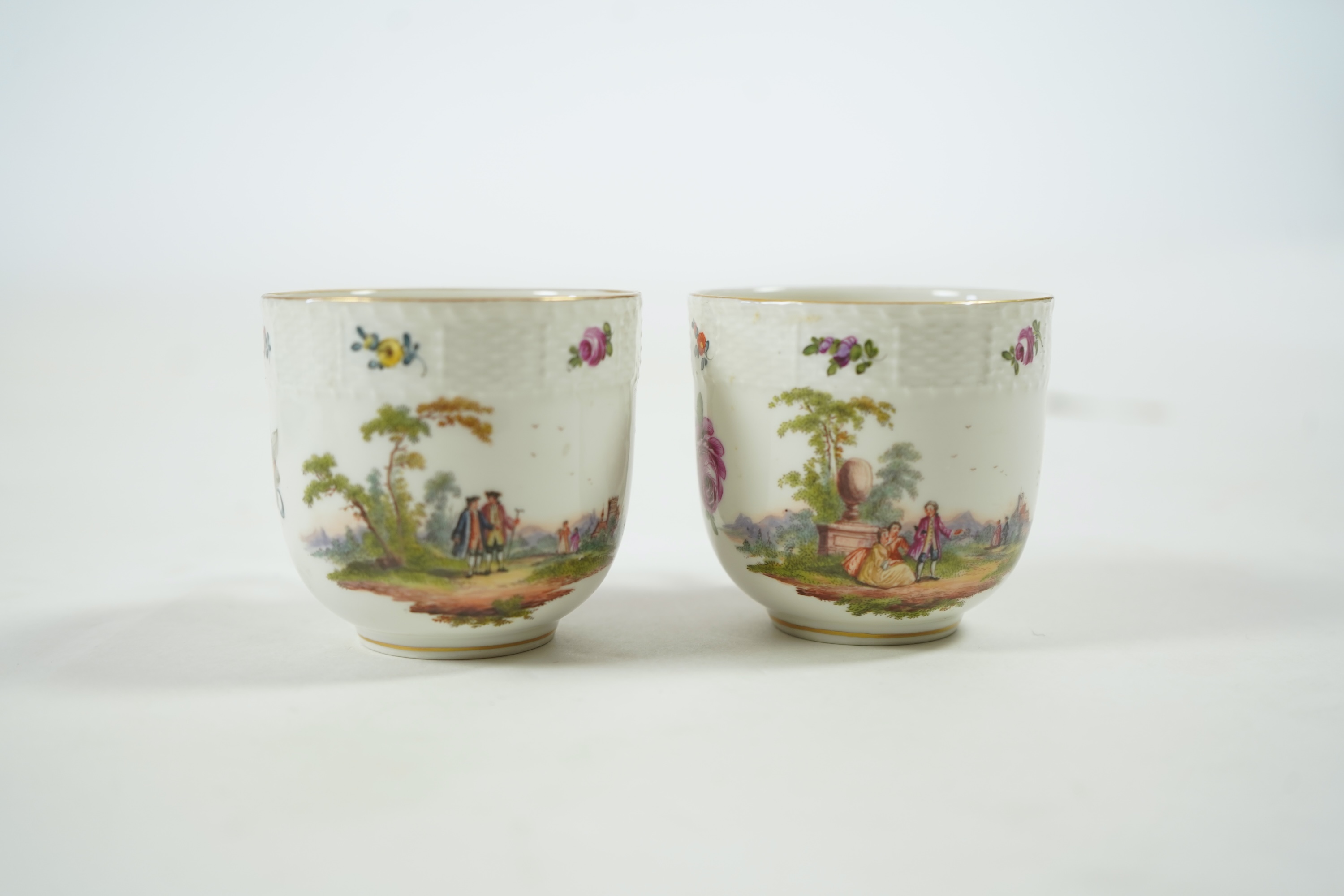 A late 19th century KPM Berlin porcelain tête-à-tête
